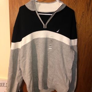 Nautica Men’s Sweater XL. Gray, Black, White.